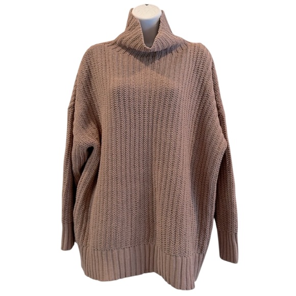 aerie Sweaters - Aerie Textured Knit Sweater in Brown/Blush Long Sleeve Sz XL EUC Cozy Comfy Fall